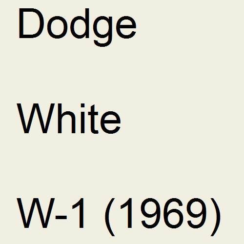 Dodge, White, W-1 (1969).